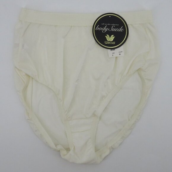 VTG Wacoal Women 7 Style 89360 Body Suede Solid Ivory Panty Nylon Blend NEW NWT - Picture 12 of 13